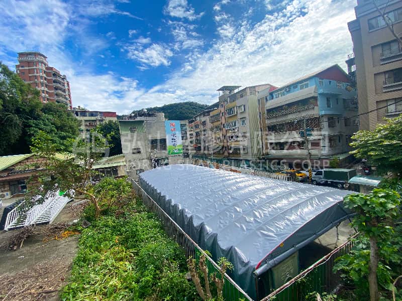 Size: Width 25 feet * Depth 60 feet * Center height 11 feet | Fabric: 0.8 oil canvas (grey) | Dealer: Hokuto Shipai Canvas Co., Ltd.