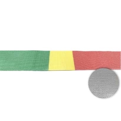 PE Coated Fabric-Color stripes/Silver back-Red,Yellow,Green/Silver